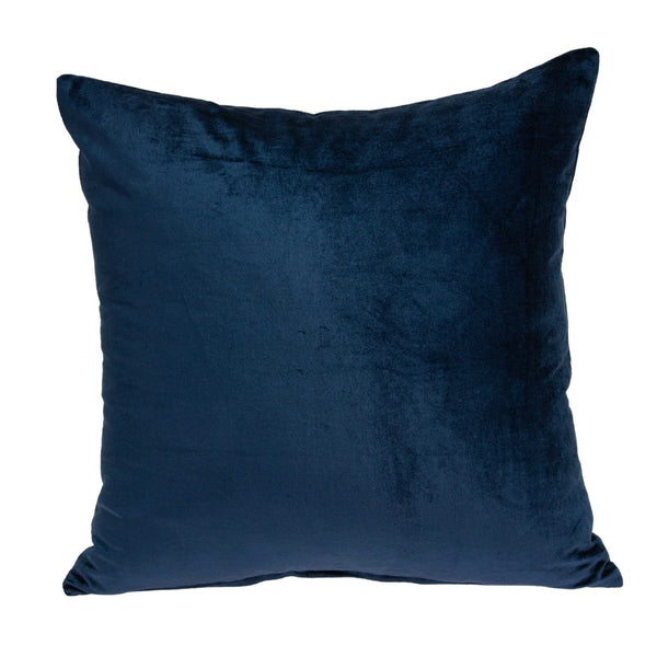 22" x 0.5" x 22" Transitional Navy Blue Solid Pillow Cover