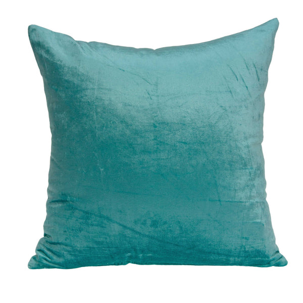 22" x 0.5" x 22" Transitional Aqua Solid Pillow Cover