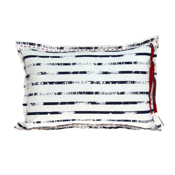 Nautical White and Blue Stripe Pillow Cover