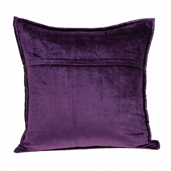 20" x 0.5" x 20" Transitional Purple Solid Quilted Pillow Cover