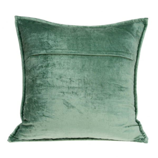 20" x 0.5" x 20" Transitional Green Solid Quilted Pillow Cover