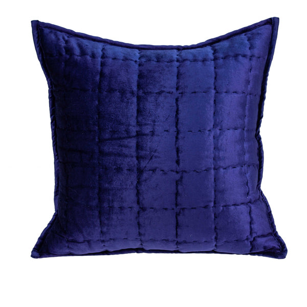 Super Soft Royal Blue Solid Quilted Pillow Cover