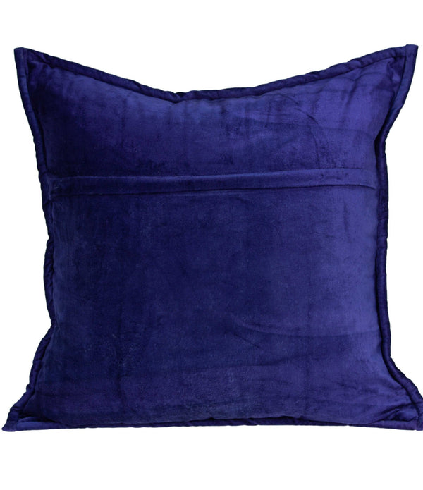 Super Soft Royal Blue Solid Quilted Pillow Cover