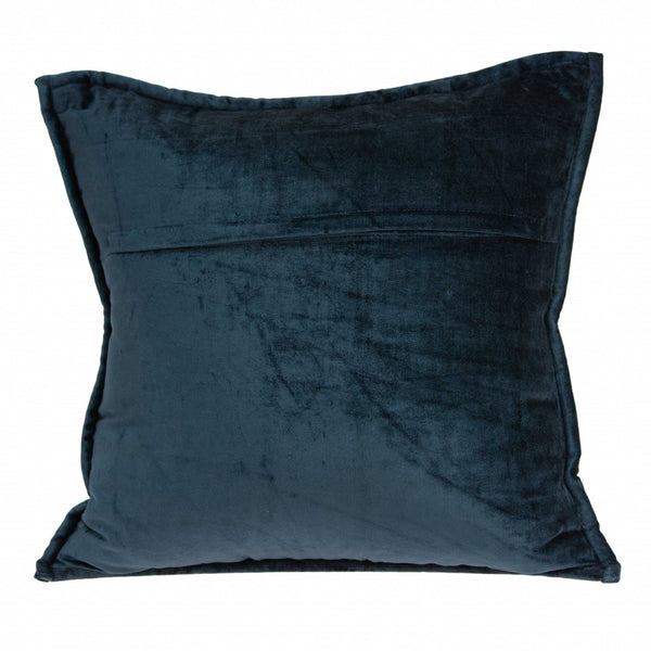 Super Soft Dark Blue Solid Quilted Pillow Cover