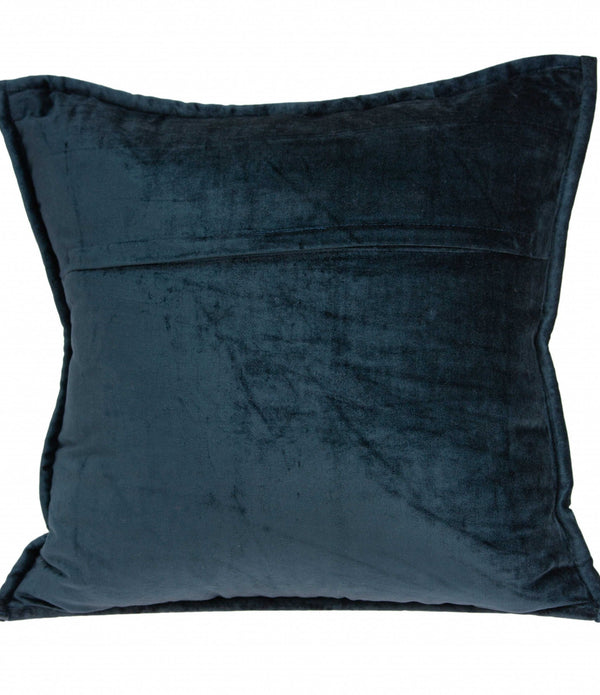 Super Soft Dark Blue Solid Quilted Pillow Cover