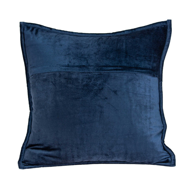 20" x 0.5" x 20" Transitional Navy Blue Solid Quilted Pillow Cover