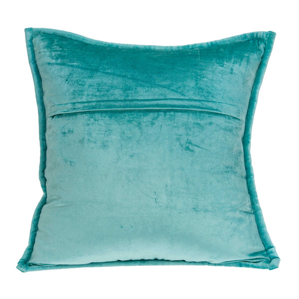 20" x 0.5" x 20" Transitional Aqua Solid Quilted Pillow Cover