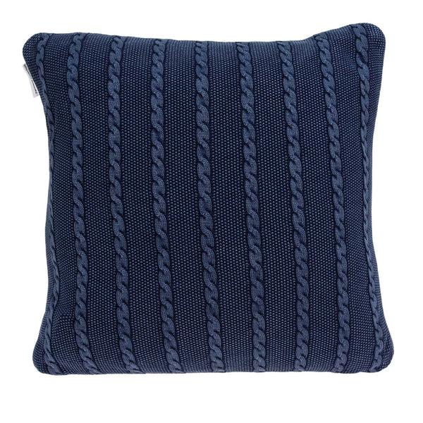 Casual Sweater Knit Blue Stripe Accent Pillow Cover