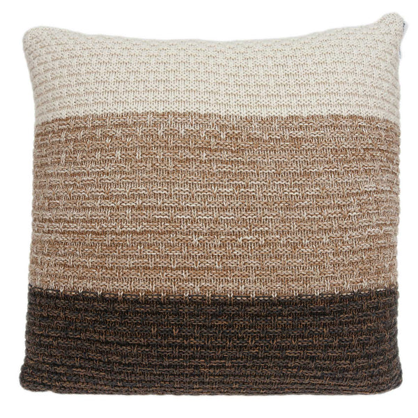 20" x 0.5" x 20" Transitional Brown And Coffee Cotton Pillow Cover