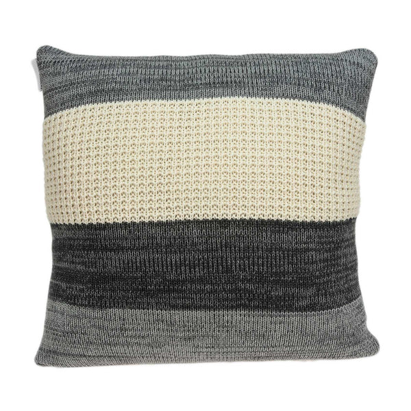 Casual Square Cream and Heather Gray Accent Pillow Cover