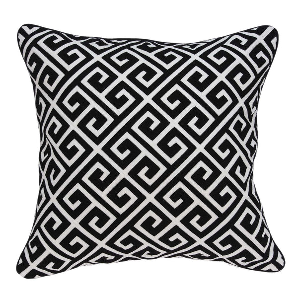 20" x 0.5" x 20" Transitional Black and White Pillow Cover