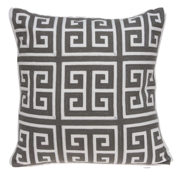 20" x 0.5" x 20" Transitional Gray and White Accent Pillow Cover