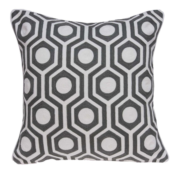 20" x 0.5" x 20" Traditional Gray and White Pillow Cover