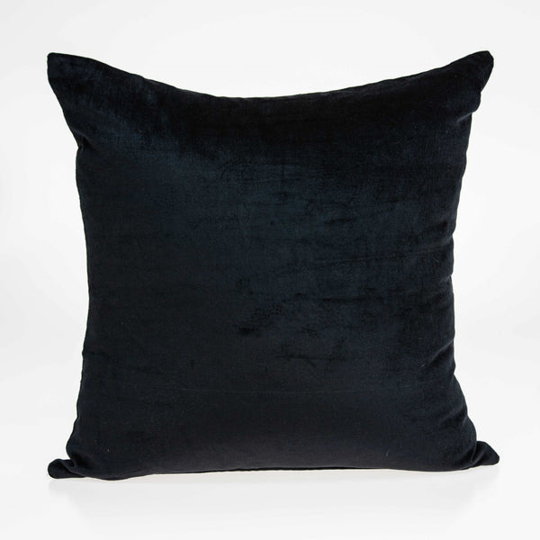 20" x 7" x 20" Transitional Black Solid Pillow Cover With Down Insert