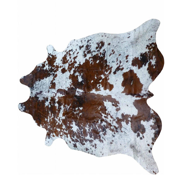 6.5 Ft  Brown and White Brindled Cowhide Rug