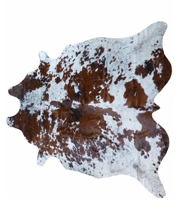 6.5 Ft  Brown and White Brindled Cowhide Rug