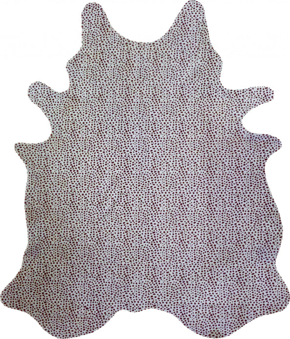 6 Ft Brown and White Stenciled Cowhide Rug