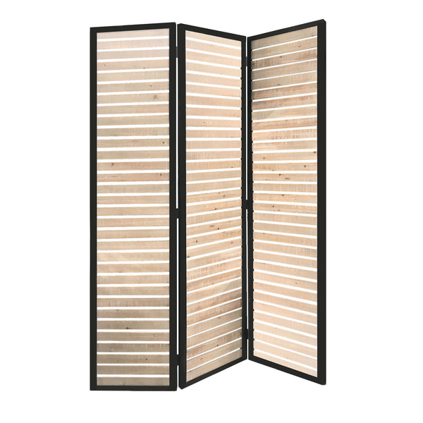 41 x 1.5 x 67 Natural Brown Wood And Metal  Screen