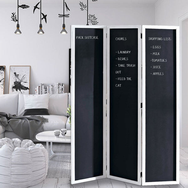 47 x 1.5 x 67 Black And White Wood Chalkboard - Screen