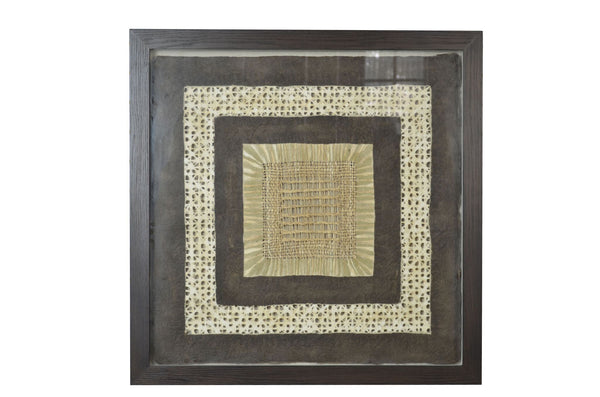 26 x 2 x 35 35'' Brown Wood Fabric And Glass - Shadow Box