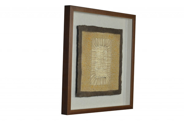 12 x 2 x 24 Brown Paper And Glass Decor - Shadow Box