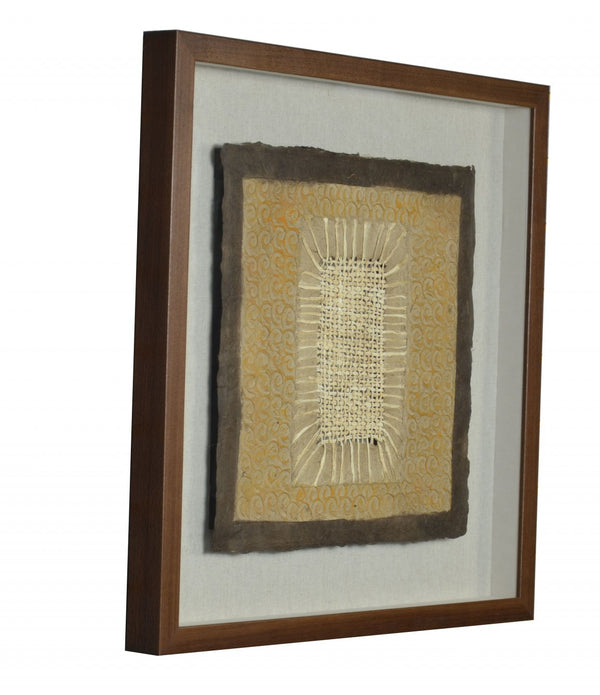 12 x 2 x 24 Brown Paper And Glass Decor - Shadow Box