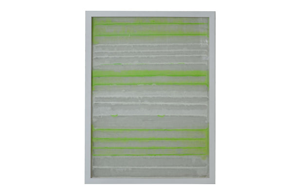 Fun White and Green Stripes Shadow Box Wall Art