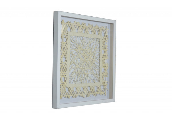 White and Natural Cut Paper Shadow Box Wall Art