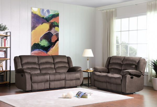 60'' X 35''  X 40'' Modern Brown Leather Sofa And Loveseat