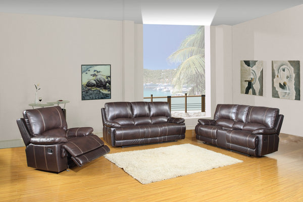 76'' X 40''  X 41'' Modern Brown Sofa Set With Console Loveseat