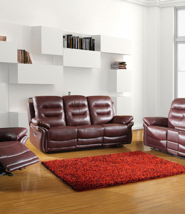 75'' X 40''  X 44'' Modern Burgundy Sofa Set With Console Loveseat