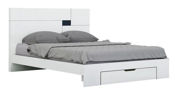 72'' X 85''  X 43'' Modern California King White High Gloss Bed