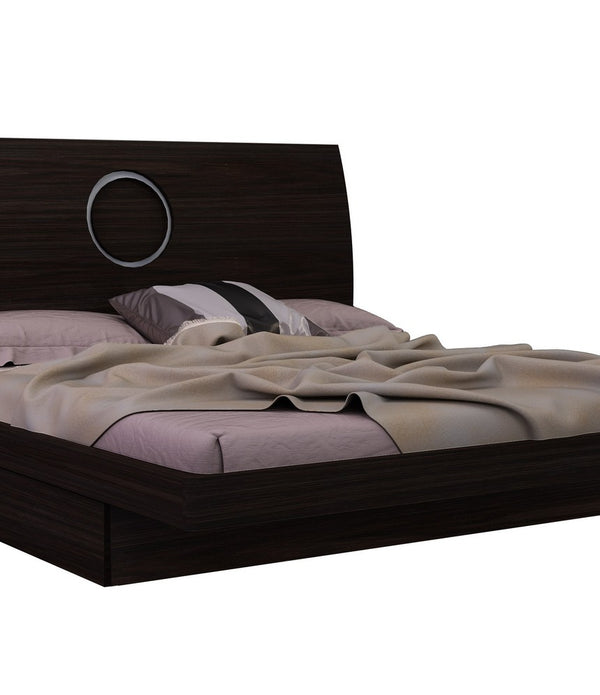 77'' X 90''  X 40'' Modern Eastern King Wenge High Gloss Bed