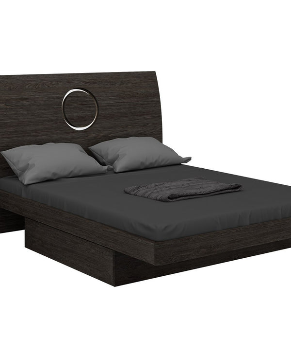 65'' X 87''  X 40'' Modern Queen Gray High Gloss Bed