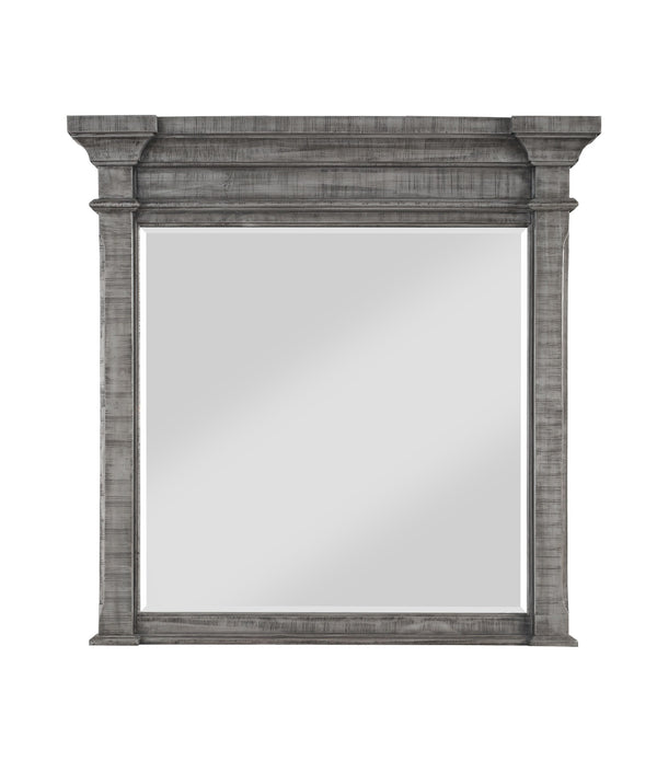 Weathered Wooden Finish Molded Bevel Frame Wall Mirror