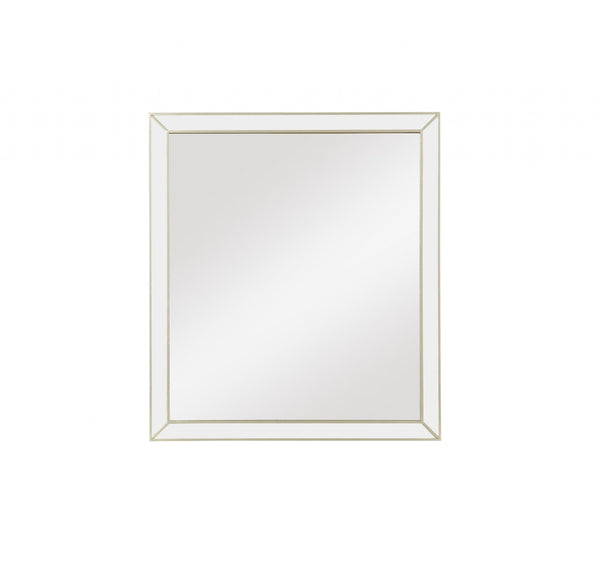 Champagne Wooden Rectangular Mirror