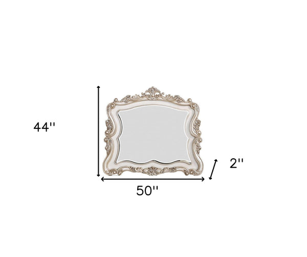 2' X 50' X 44' Antique White Wood Mirror