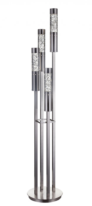 11' X 11' X 58' Brushed Nickel Metal Glass LED Floor Lamp