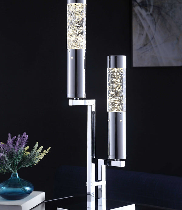 Chic Chrome Metal Glass LED Table Lamp