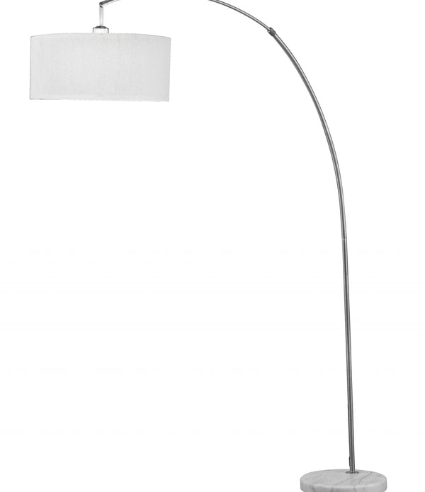 Brushed Nickel and Marble Base Arching Floor Lamp