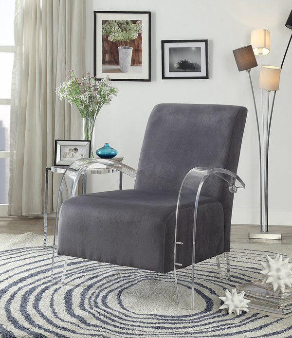 30' X 31' X 36' Charcoal Clear Acrylic Upholstery Acrylic Accent Chair