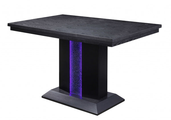 36' X 60' X 36' Black Wood LED Counter Height Table