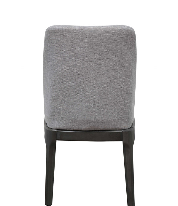 23' X 21' X 39' Light Gray Linen Upholstered Seat and Oak Wood Side Chair