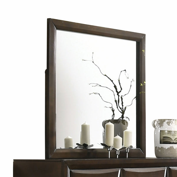 Walnut Wooden Rectangular Mirror