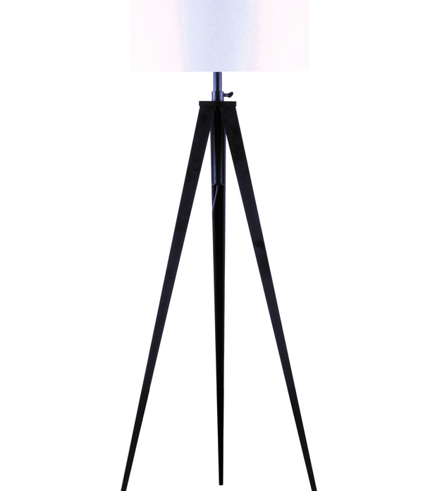 White and Black Metal Tripod Floor Lamp