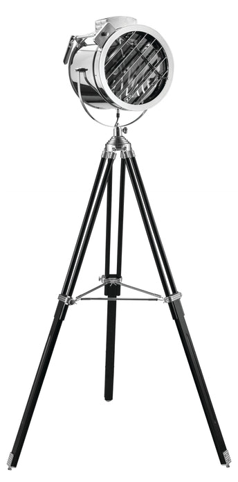 1' X 1' X 46~ 66' Black Chrome Metal Wood Floor Lamp