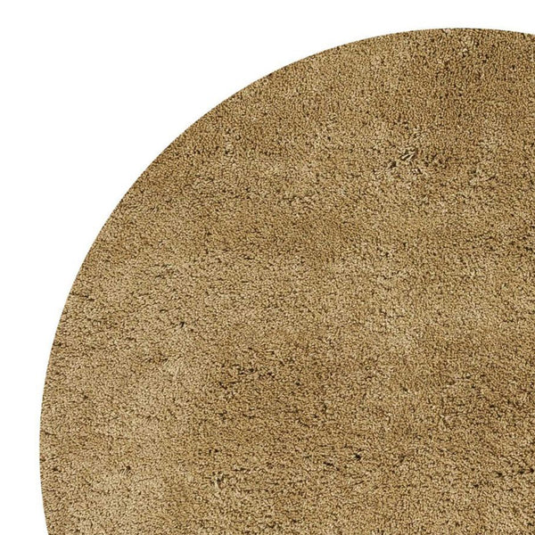 8' Round  Polyester Gold Area Rug