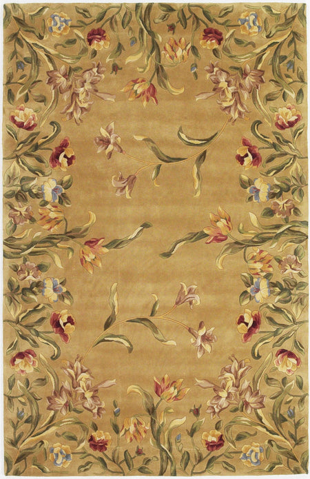 5' x 8'  Wool Gold Area Rug