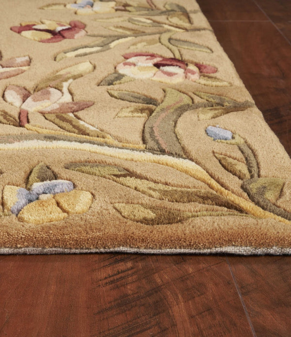 5' x 8'  Wool Gold Area Rug