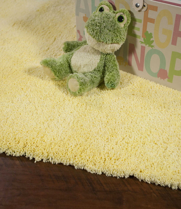 8' x 11'  Solid Color Canary Yellow Shag Area Rug